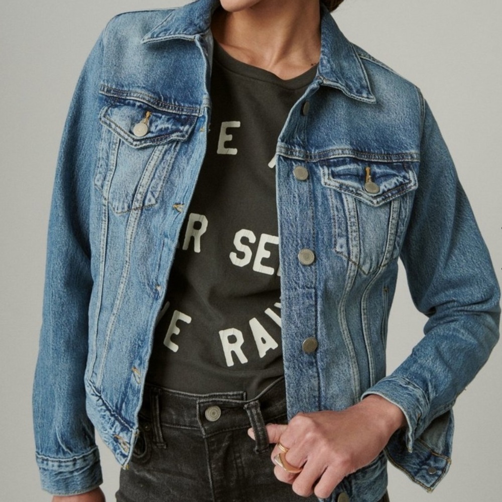 LUCKY BRAND Jean Denim Tomboy Trucker Jacket